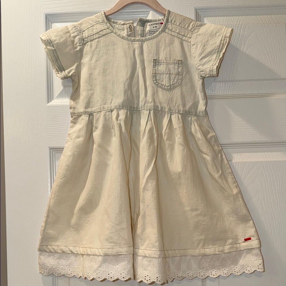Castro Brand Girls' Dress with Eyelet Hem BNWT size 4-6Y